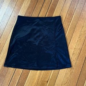 Altar’d State Black Silk Mini Skirt with slit on left side Size Medium